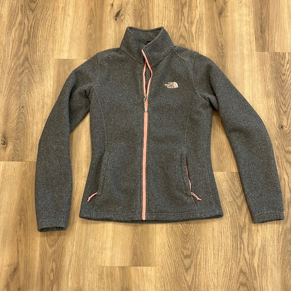 North Face grey fleece jacket size small